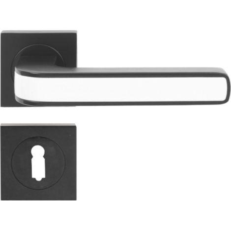 DOMINO Poignée de porte AXE-QR Noir/Blanc BB Poignée avec rosace BB pour clé Noir et blanc (1/5)