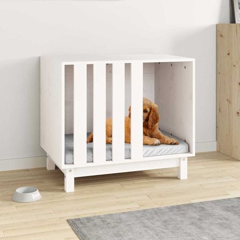 Niche pour chien-Abri pour chien-Chenil Blanc 70x50x62 cm Bois de pin massif 533821 (1/5)