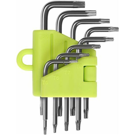 Ensemble de 8 clés Torx coudées T5 à T20 – Acier inoxydable ultra résistant – Conception ergonomique pour vis à tête creuse (1/5)