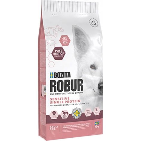 Bozita Robur Adult Sensitive Protein Lachs Trockenfutter für Hunde 12 kg