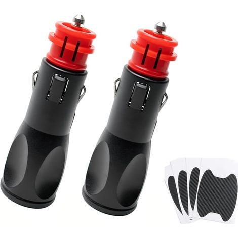 Prise Allume-Cigare, Fiche Mâle 12V 24V, Adaptateur Universel Avec 10A Fusible, Connecteur À Soudure Pour Voiture, Moto, Camion, Camping Car Et Bateau (1/5)