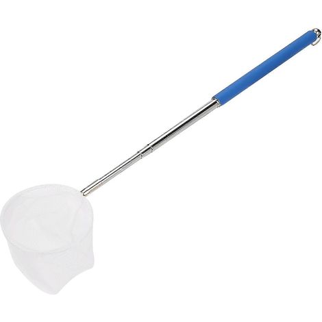 Canne à pêche télescopique réglable pour mini-épuisette, idéale pour les aquariums et la pêche aux crevettes, longueur 20-57,5 cm (bleue ronde) (1/5)