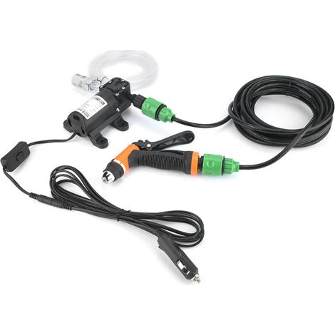 12V Electric Portable Car Wash, Car Wash Pump, Water Pump Spray Gun with Hose (1/5)