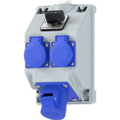 PC Electric 160813521 Steckdosen-Verteiler Grau, Blau