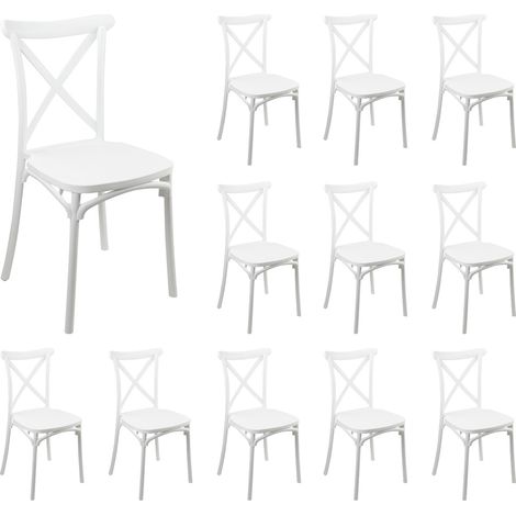 12er-Pack stapelbare Charlotte-Cateringstühle, 50 x 44 x 87,5 cm, 7house