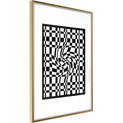 Affiche Murale Encadrée "Op Art" 30 x 42 cm Or