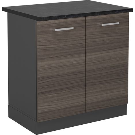 Mobile lavello cucina R-Line, Grigio nobile, 80 cm , PL Antracite, Vicco