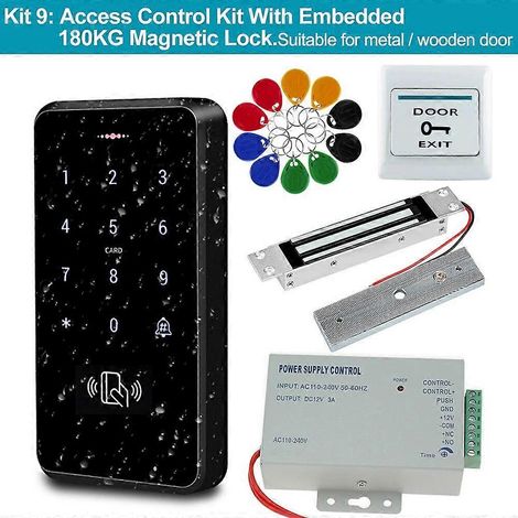 Kit de contrôle d'accès entièrement étanche, clavier intelligent 3000 utilisateurs, kit avec serrure électrique et bloc d'alimentation professionnel 9 (1/5)