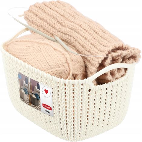 8L Curver Knit rechteckiger Korb, creme (1/5)