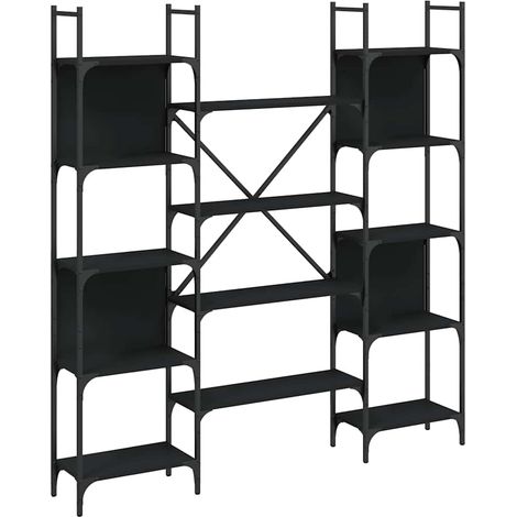 Maison Exclusive - Bücherregal Schwarz 155,5x24x166,5 cm Holzwerk (1/5)