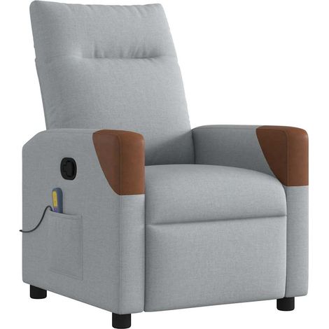 Maison Exclusive - Massagesessel Hellgrau Stoff