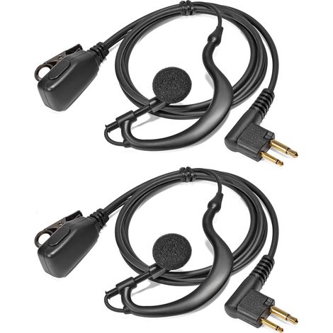 2 Pack Oreillette G, Microphone PTT, Clip Arrière, Compatible Radio Motorola (1/5)