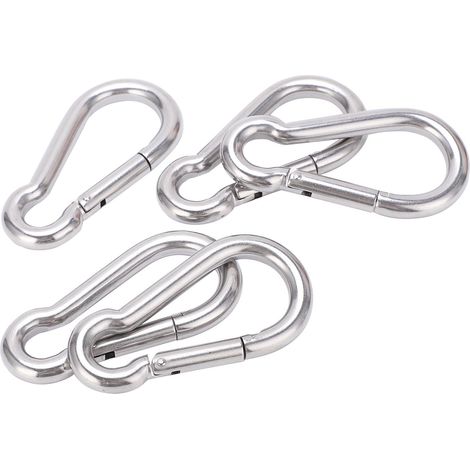 5 mousquetons inox 100 mm, crochet à ressort robuste pour escalade et sac à dos (1/5)