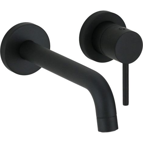 Miscelatore monocomando lavabo a parete nero opaco con corpo incasso Paini Cox 78YO208TC Nero opaco