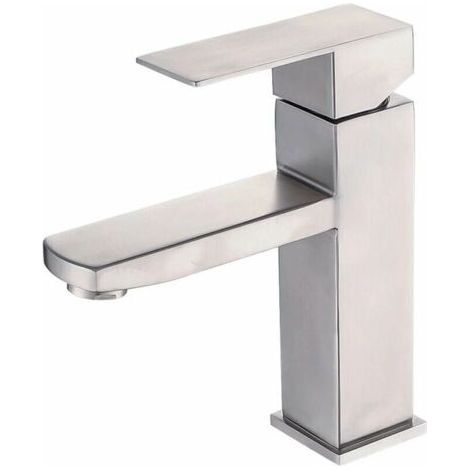 Grifo de baño de acero inoxidable 304, grifo de agua fría y caliente, grifo para lavabo de baño, grifo bajo lavabo (A) (1/5)