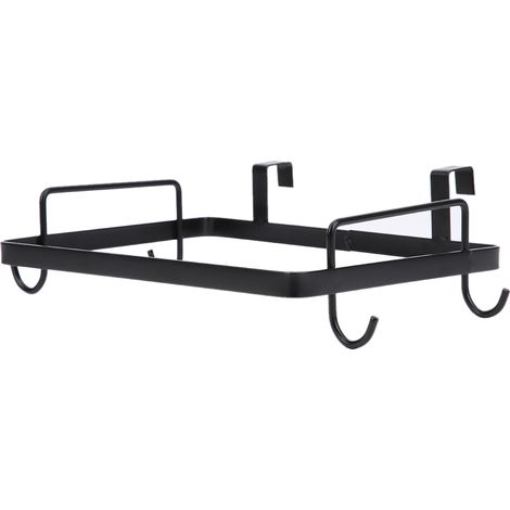 Support de rangement suspendu en fer pour sacs poubelle, accessoire de cuisine noir (1/5)