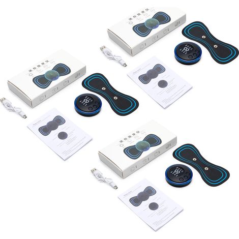 Wiederaufladbares elektrisches Nackenmassagegerät, EMS-Nackenmassagepflaster, Rückenmuskelstimulator, TENS zur Linderung von Nackenschmerzen 03021-AquaForge