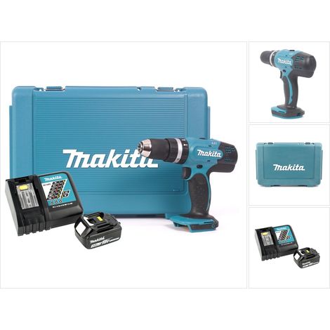 Makita – Perceuse-visseuse sans fil 18V – Couple 42Nm – 2 vitesses – 3Ah avec chargeur et valise de transport – Pour perçage bois et métal - DHP 453 RF (1/5)