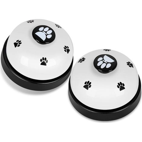 Pet Training Bells, 2 Pack Dogs Bell for Door Potty Training and to Ring to Go Outside Communication Device Equipment Interactive Toys (White)