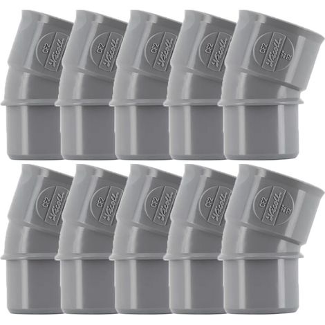 10 coudes PVC évacuation Ø32 Mâle Femelle 20° - Nicoll (1/4)