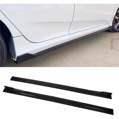 Jupes latérales de voiture 2M en 8 pièces, noir brillant universel.