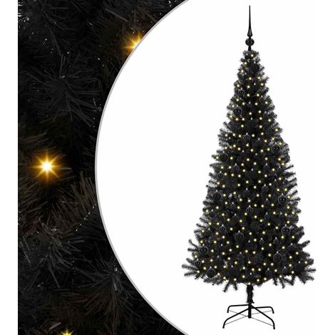 Albero di Natale Albero natalizio Albero festivo con 300 LED con supporto Nero 180 cm PVC (1/5)