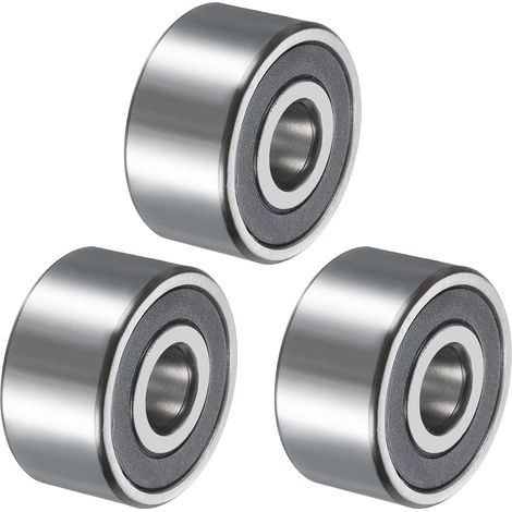 QUARKZMAN 3pcs Angular Contact Bearings Radial Contact Ball Bearing Double Row Waterproof 3301 2RS 5301 2RS for Agricultural Machine Compressor Pump Engine 12x37x19mm (1/5)