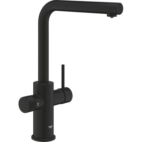 Grohe Blue Pure Minta grifo de cocina negro mate giratorio