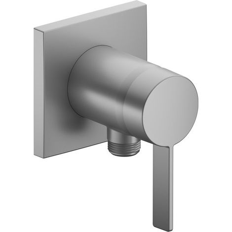 Keuco IXMO-Solo 59552, Mitigeur monocommandé pour douche avec raccord de flexible IXMO Pure, rosace carrée, Coloris: finition aluminium - 59552179502 (1/2)