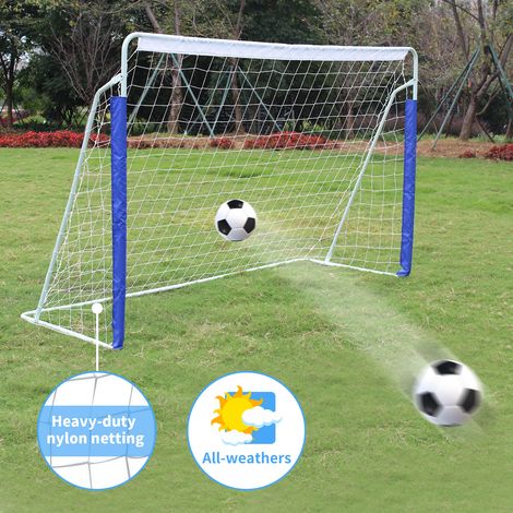 But de football 243,8x152,4 cm pliable base métallique avec filet et sac de transport pour jardin intérieur et extérieur. (1/5)