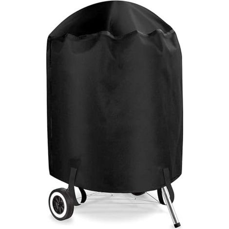 Housse pour barbecue Ø57x77 cm - Imperméable et résistante aux UV - Avec cordon de serrage - Accessoires pour barbecue - Pour barbecue rond - Noir (1/5)