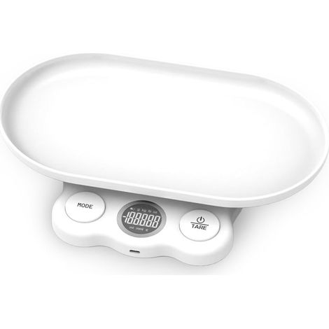 Balance numérique pour petits animaux de compagnie - Avec écran LCD - 15 kg (± 1 g) - Avec plateau amovible - 7 modes de pesée - Pour animaux de compagnie et cuisine (1/5)