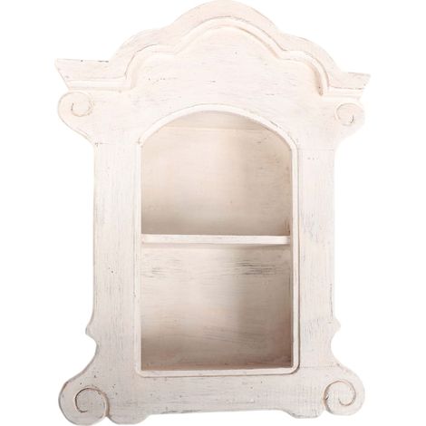 Mobiletto pensile in legno con decorazione a corona - Stile Shabby Chic (1/4)