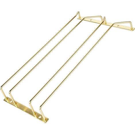 Support à verres doré - 1 ou 2 rangées - Métal robuste - Suspension sous meuble - Cuisine et bar - 40,5 cm (1/5)