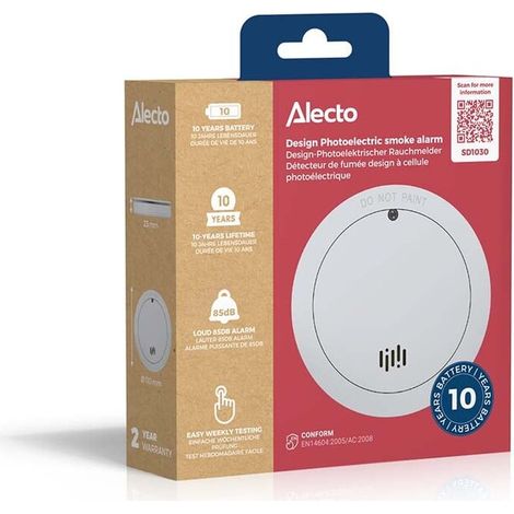 Alecto Smoke detector with 10 years battery and sensor runtime White