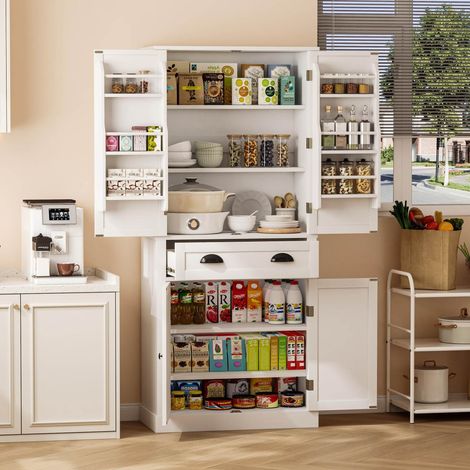 mobile contenitore 80x40x182 multifunzione bianco casa OKMYHOME (1/5)