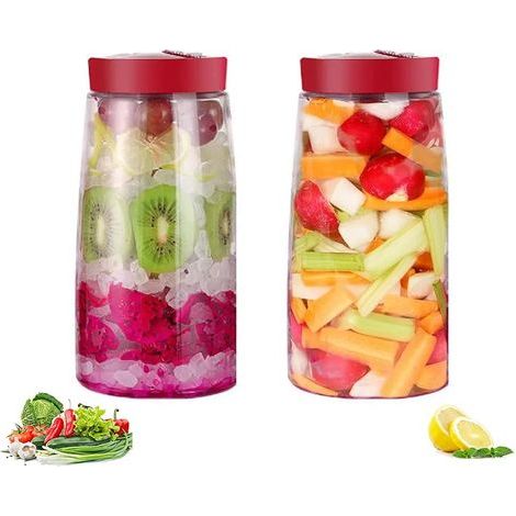Lot de 2 Bocaux Fermentation avec Aération 1 Voie, 2.2 Litres Bocal Verre Ouverture Large, Bocaux Conservation avec Valve Libération Air, Bocal pour Kéfir, Kimchi, Choucroute, Levain, Cornichons (1/5)