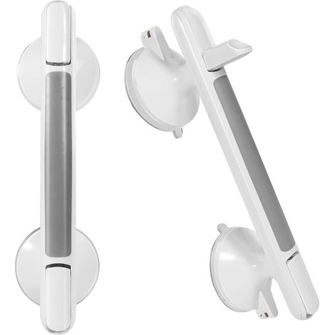 Poignées d'appui pour personnes âgées, sans perçage, max 110 kg, poignée amovible avec ventouse, poignée de baignoire, poignées ventouses pour salle de bain, toilettes, escaliers et mobilité (1/5)