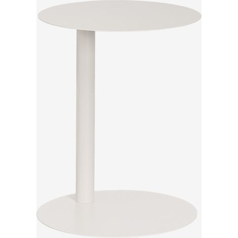 SKLUM Runder Gartentisch Ø40 cm aus Edelstahl Yannik Gardenia Weiß                                  