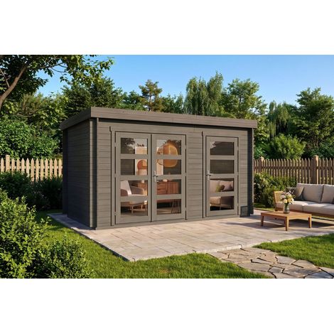 Abri de jardin Paloma Grande Anthrazitgris, 28 mm Épaisseur paroi 404 x 234 cm (1/5)