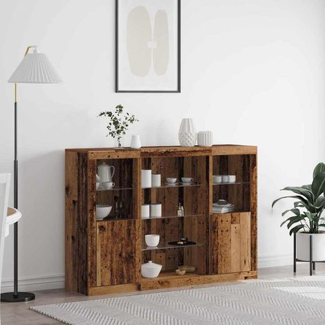 LED-Sideboard Altholz 142,5 x 37 x 100 cm Holzwerkstoff