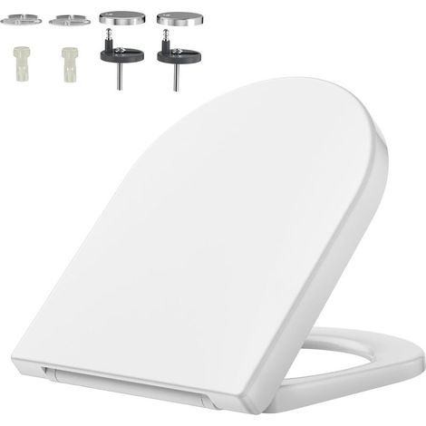 Abattant de toilettes universel en forme de D avec nano-émail antibactérien, design ergonomique et système de démontage rapide (1/5)