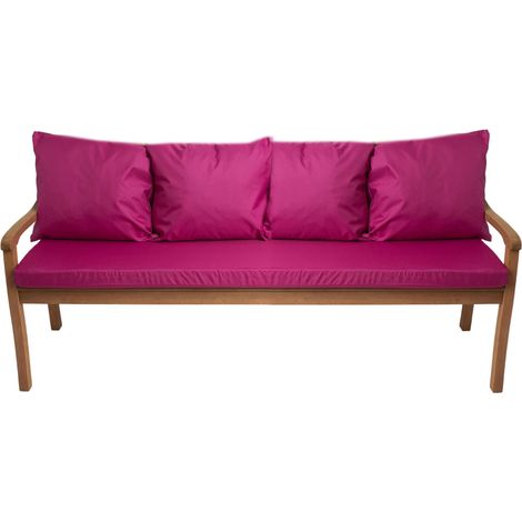 Coussin pour banc 170x50/4x50x56cm, Coussin extérieur, Coussins pour balançoires de jardin 3 places Rose, Coussin d'assise, Coussin de dossier (1/5)