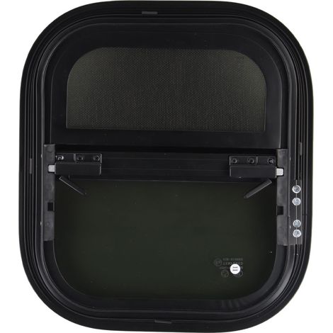 Fenêtre relevable pour camping-car avec moustiquaire, 440 mm H x 390 mm L, verre trempé teinté étanche, pour camping-car ou caravane (1/5)