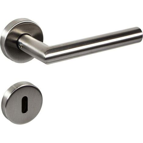 Poignée de porte en acier inoxydable. Robuste et durable, elle convient à une utilisation intérieure et extérieure sur les portes de maisons, salons, cuisines, chambres et salles de bains. Serrure à c (1/4)