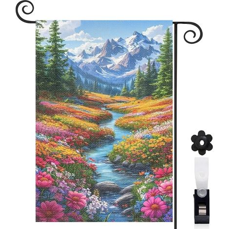 Drapeau de jardin vertical décoration maison toile durable double face 30 x 45 cm pour cour maison terrasse (1/5)