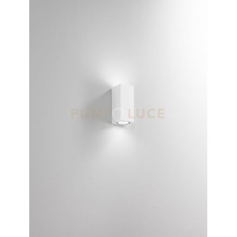 Applique Da Esterno Moderna Monolite Alluminio Bianco 2 Luci Gx53