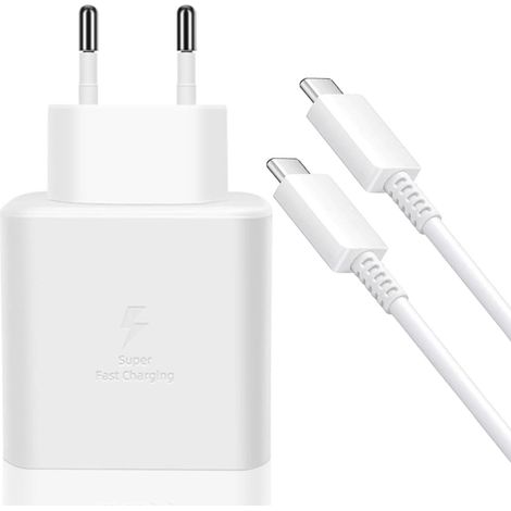 45-W-Superschnellladegerät für Samsung Galaxy S25 Ultra, S24+, S24 Ultra, S23+, S23 Ultra, S22, A54, Z Fold5, Flip5, Fold6, Flip6, Tab S10 S9 S8 Ultra, USB-C-Netzteil mit 5-A-Kabel (weiß)