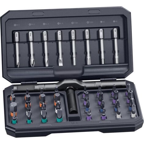 royaluxe-Coffret de tournevis magnétique 42 en 1 - Étui à outils - Tournevis à cliquet, pour réparation ordinateur lunette vélo montre (1/5)
