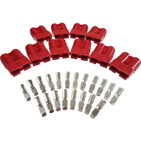 10 PCS Batterie Connecteur 600V 50A 50Amp Batterie Connexion Rapide Prise de Connecteur Pour Voiture Van Les Modes Moto (Rouge) (1/5)